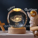 3D Galaxy Ball 60mm Universe Gifts with Laser Engraved Model Astronomy Decor and Gift for Kids, Space Model Collectors