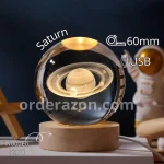 3D Saturn Ball 60mm Universe Gifts with Laser Engraved Model Astronomy Decor and Gift for Kids, Space Model Collectors