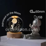 3D Astronaut on the moon Ball 60mm Universe Gifts with Laser Engraved Model Astronomy Decor and Gift for Kids, Space Model Collectors