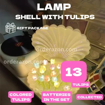 Lamp Shell with Tulips Collected